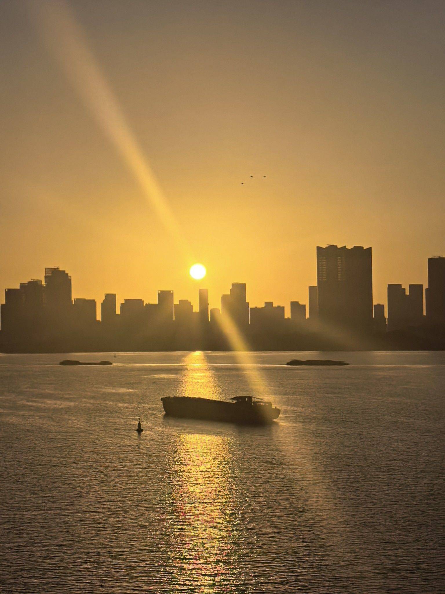 钱塘江边看日出，超美