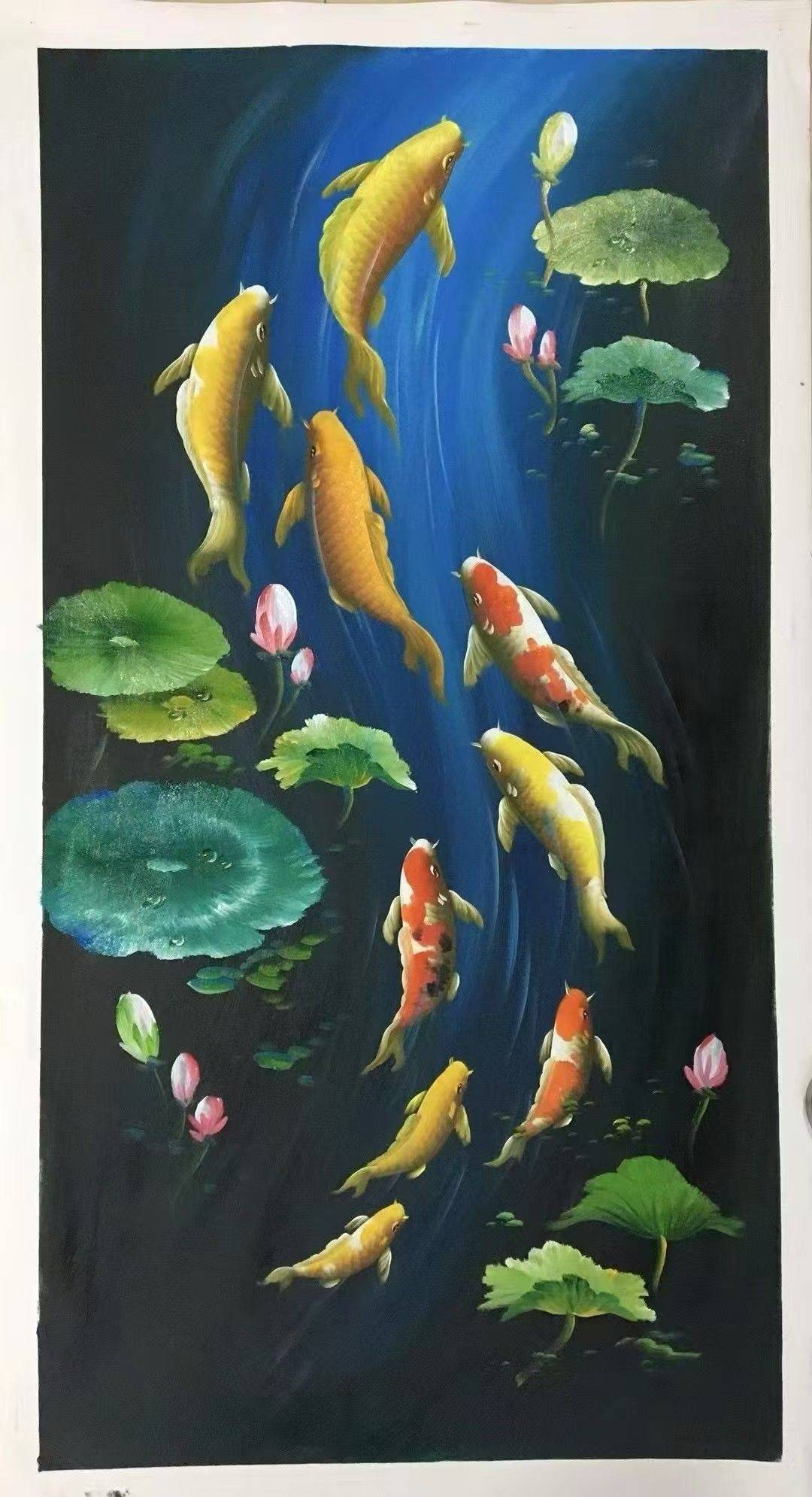 暗夜把塘揉成墨，锦鲤是墨里跳脱的光， 数_2