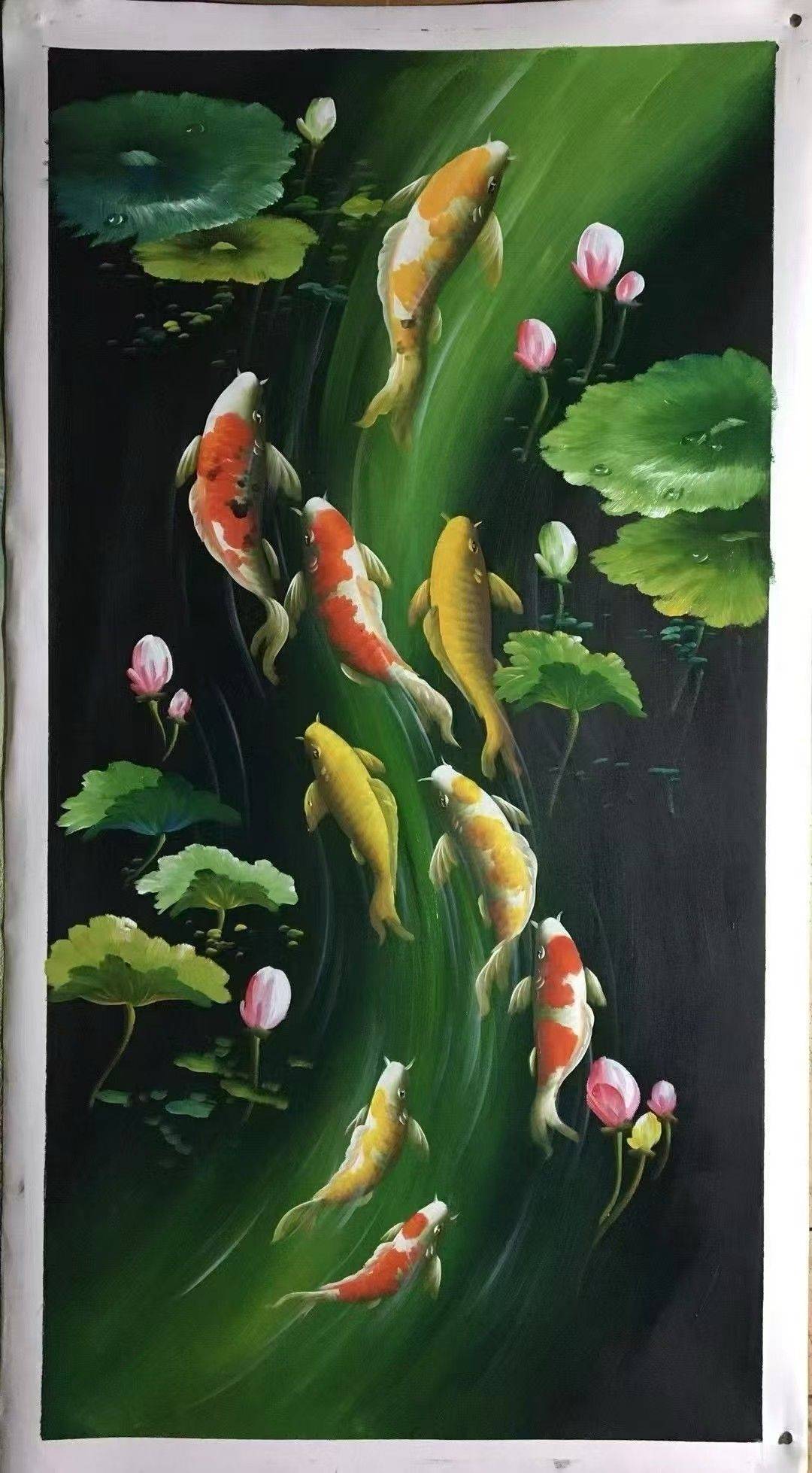 暗夜把塘揉成墨，锦鲤是墨里跳脱的光， 数_1