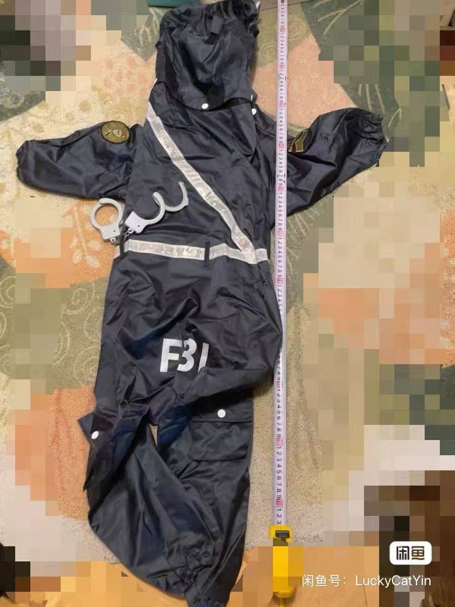 FBI大型犬宠物雨衣_1