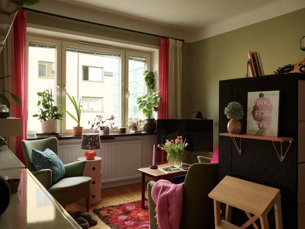 绿色墙面的氛围小家_4