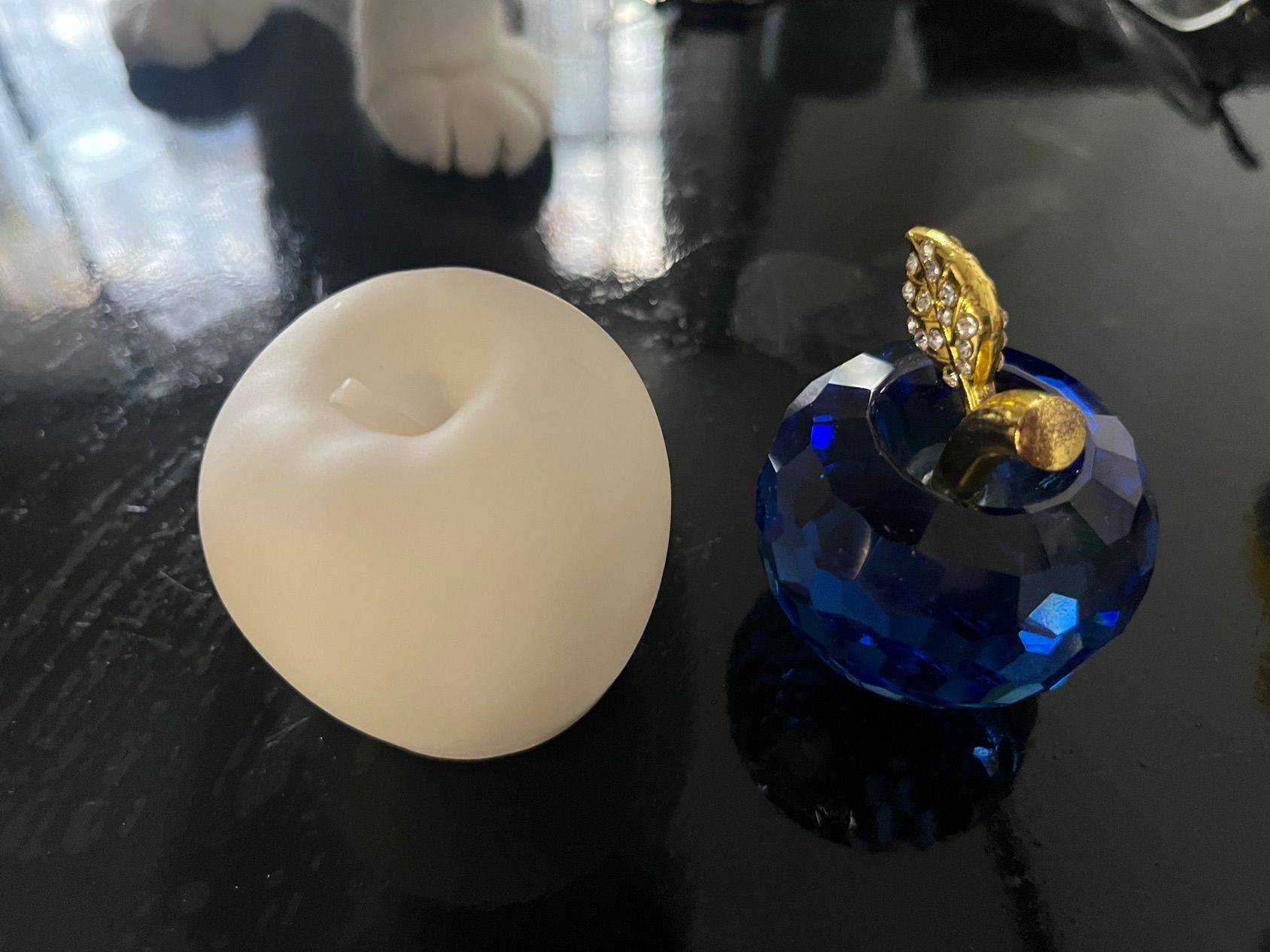 全新 水晶四叶草钥匙扣+水晶苹果摆件20元_3