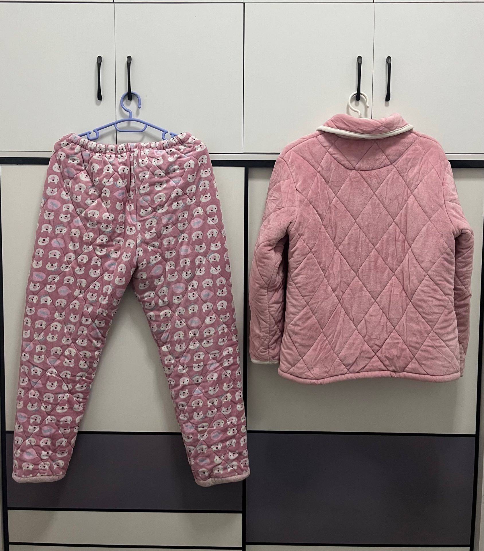 三层夹棉加厚珊瑚绒保暖家居套服，XL码39元_1