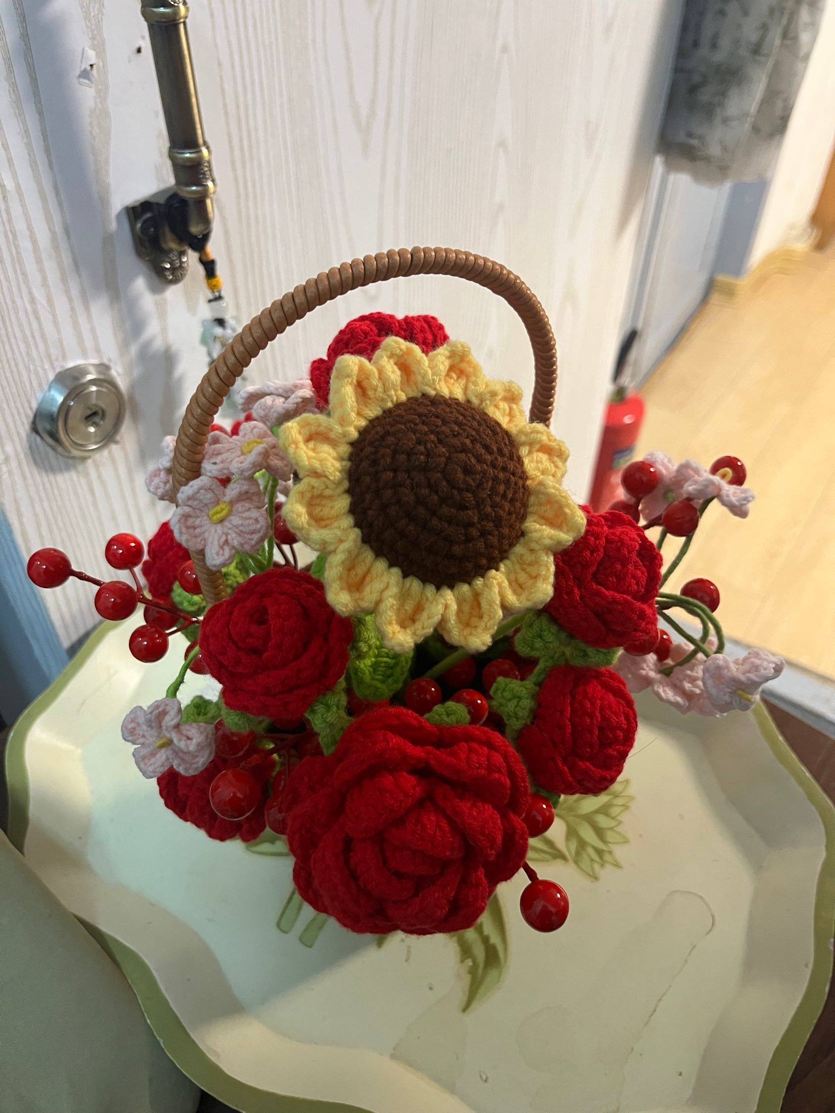 全新 手工编织花篮，30元