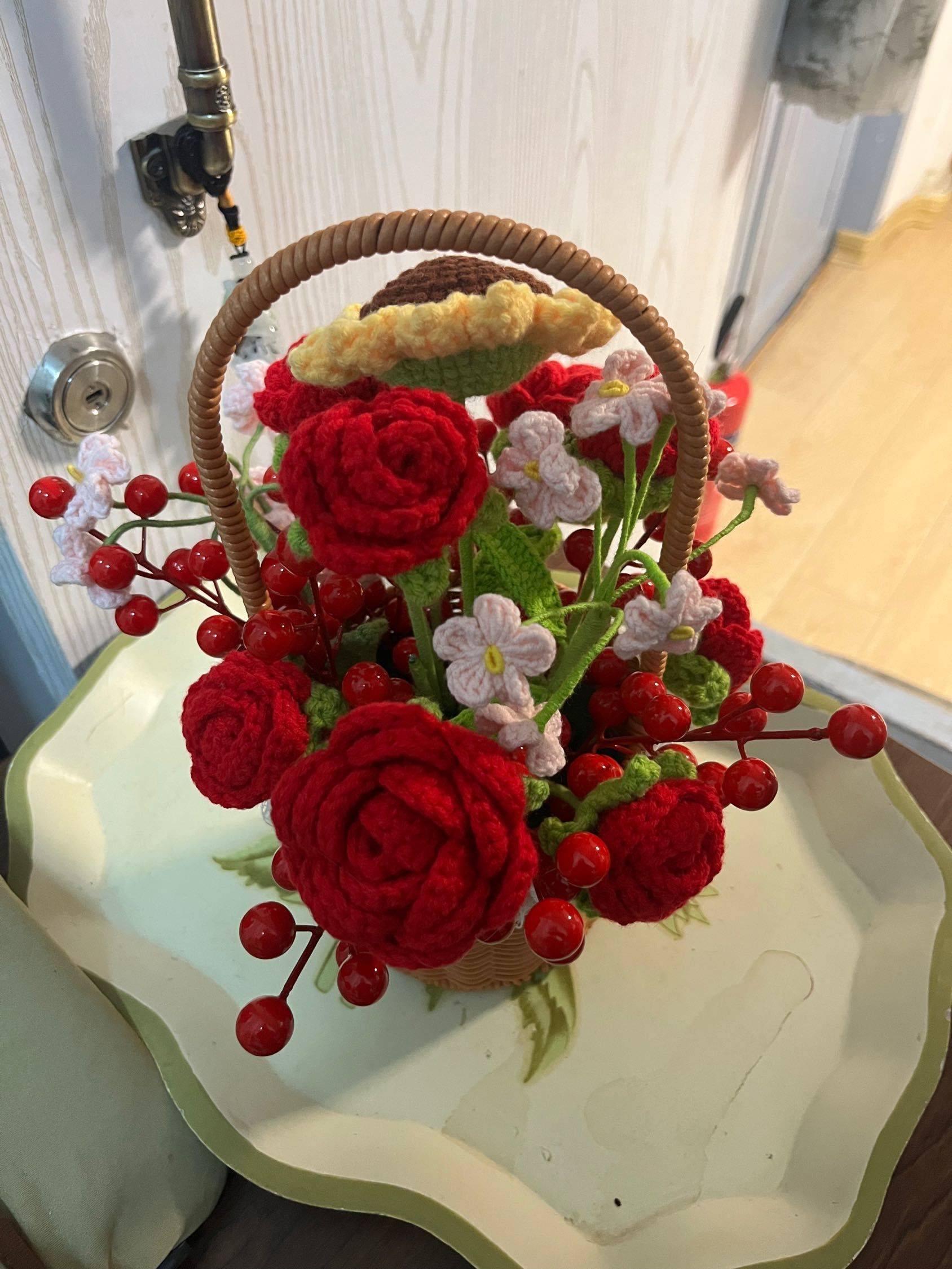 全新 手工编织花篮，30元_1