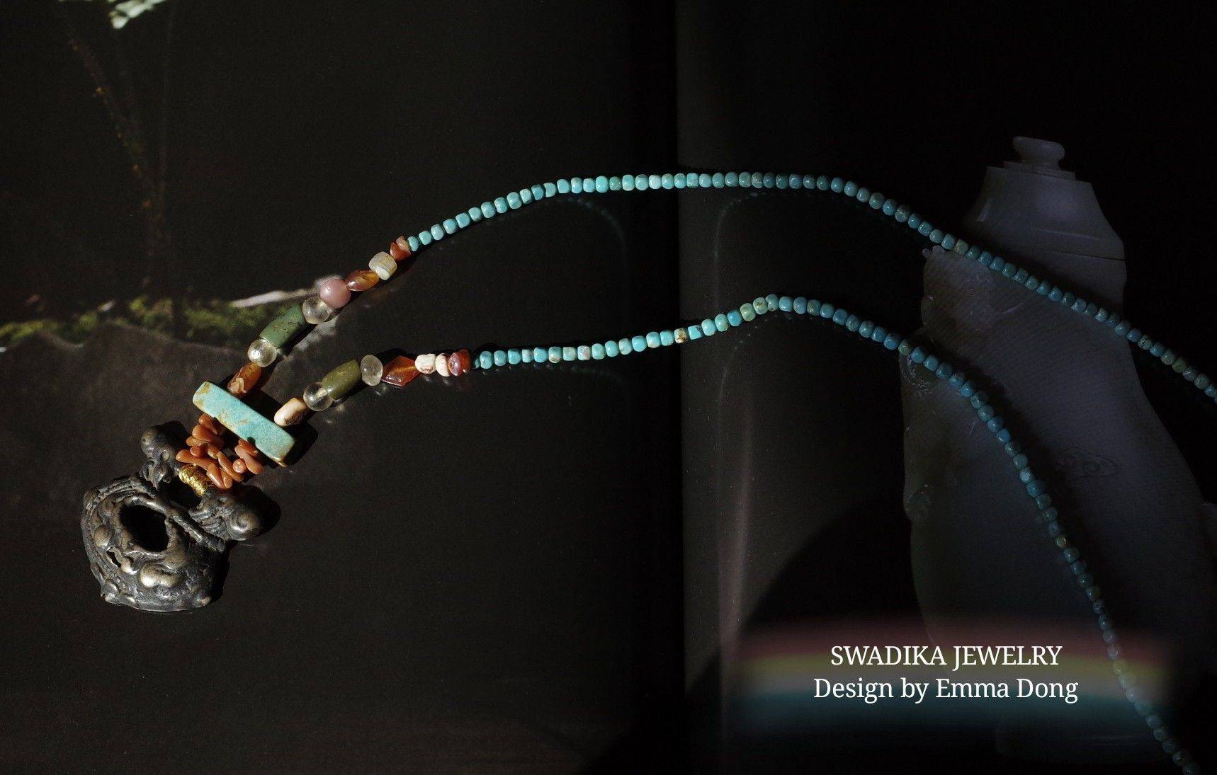 自己设计制作的老天铁经书扣项链_2