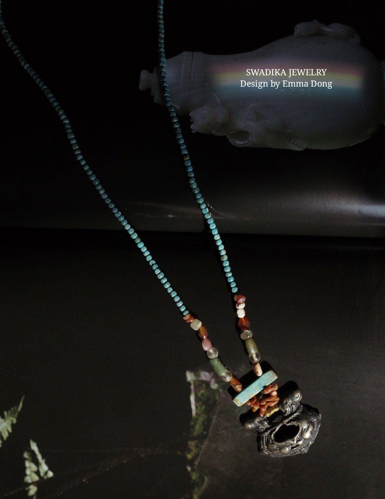 自己设计制作的老天铁经书扣项链_3