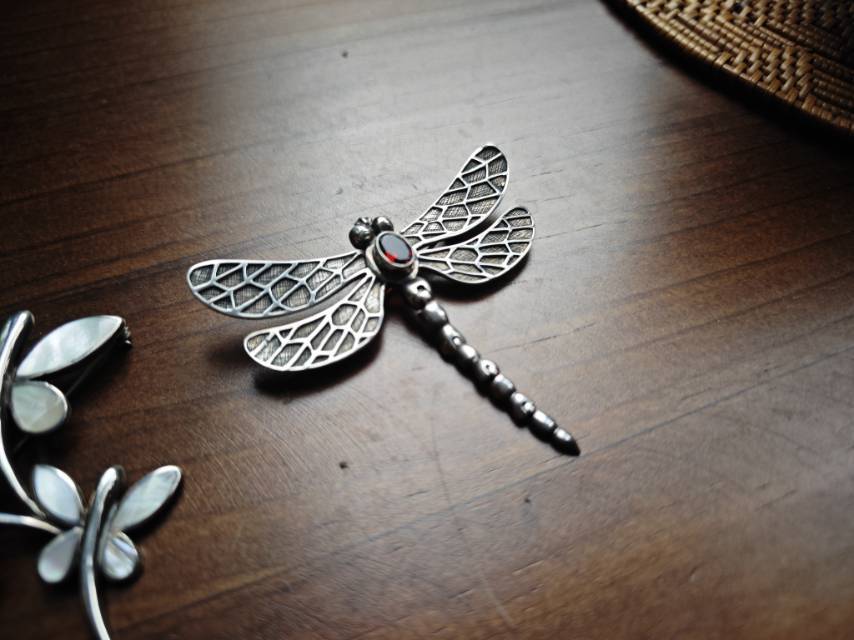 同印尼艺术家联合出品的蜻蜓胸针_3