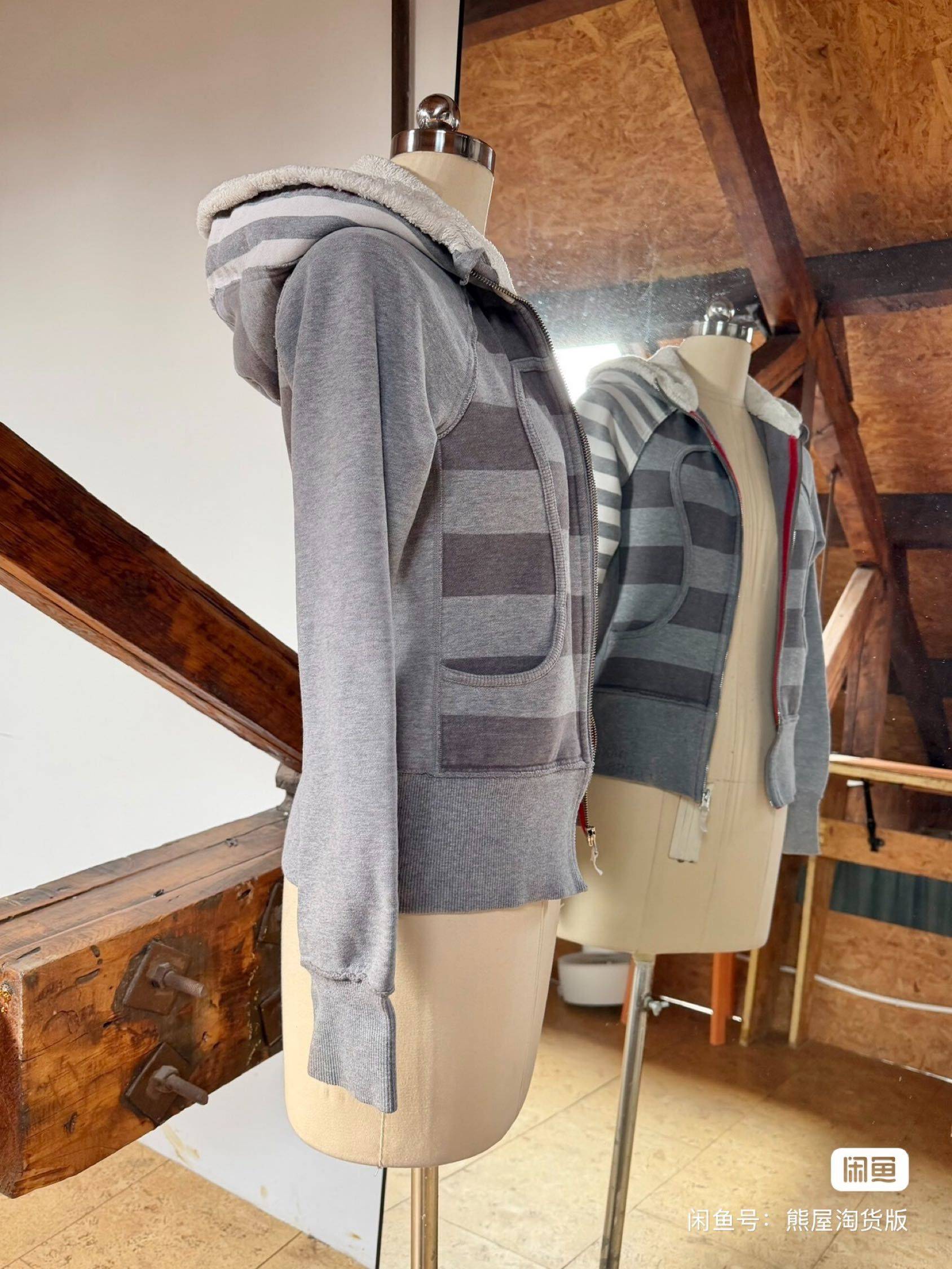 lululemon scuba 不规则条纹连帽卫衣老款_4