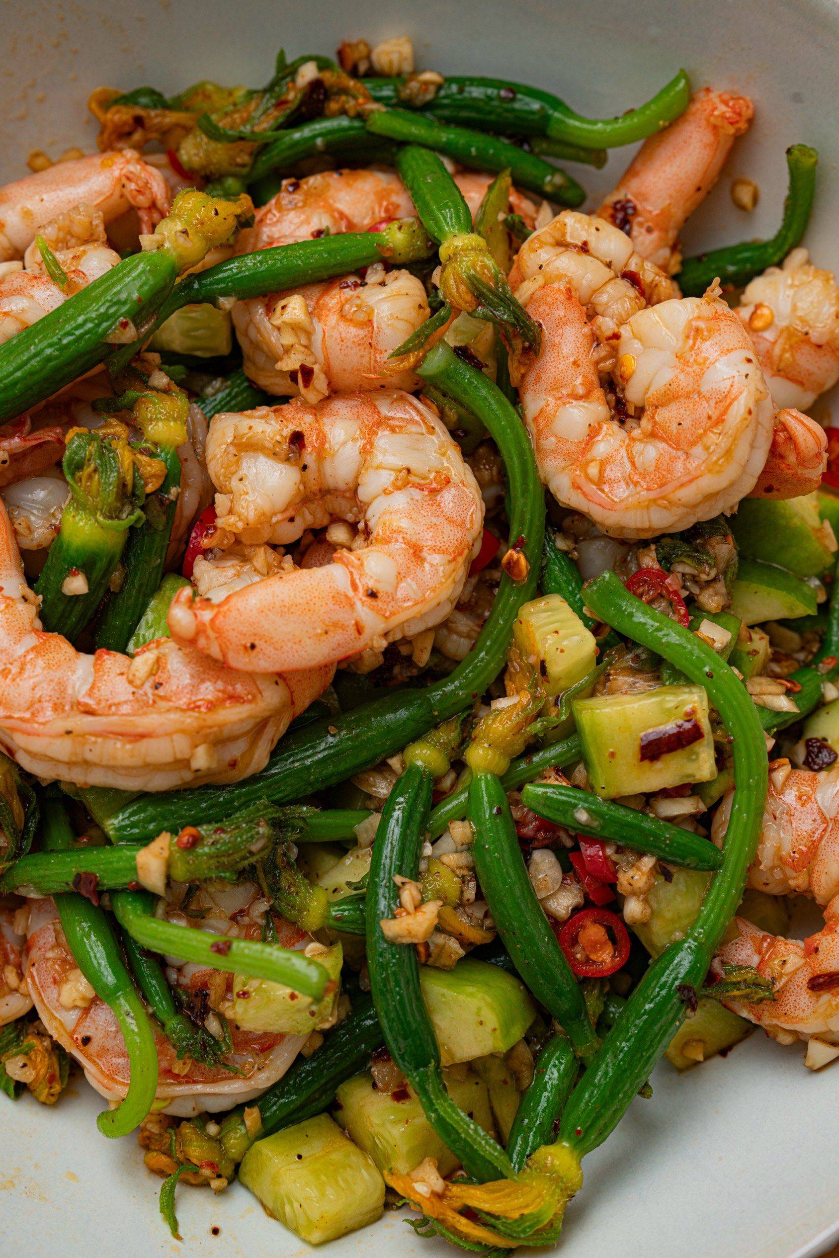 春天凉拌菜｜黄瓜花拌虾！_2