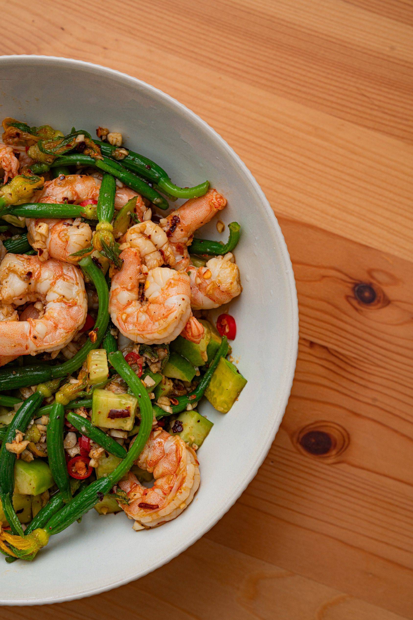 春天凉拌菜｜黄瓜花拌虾！_1