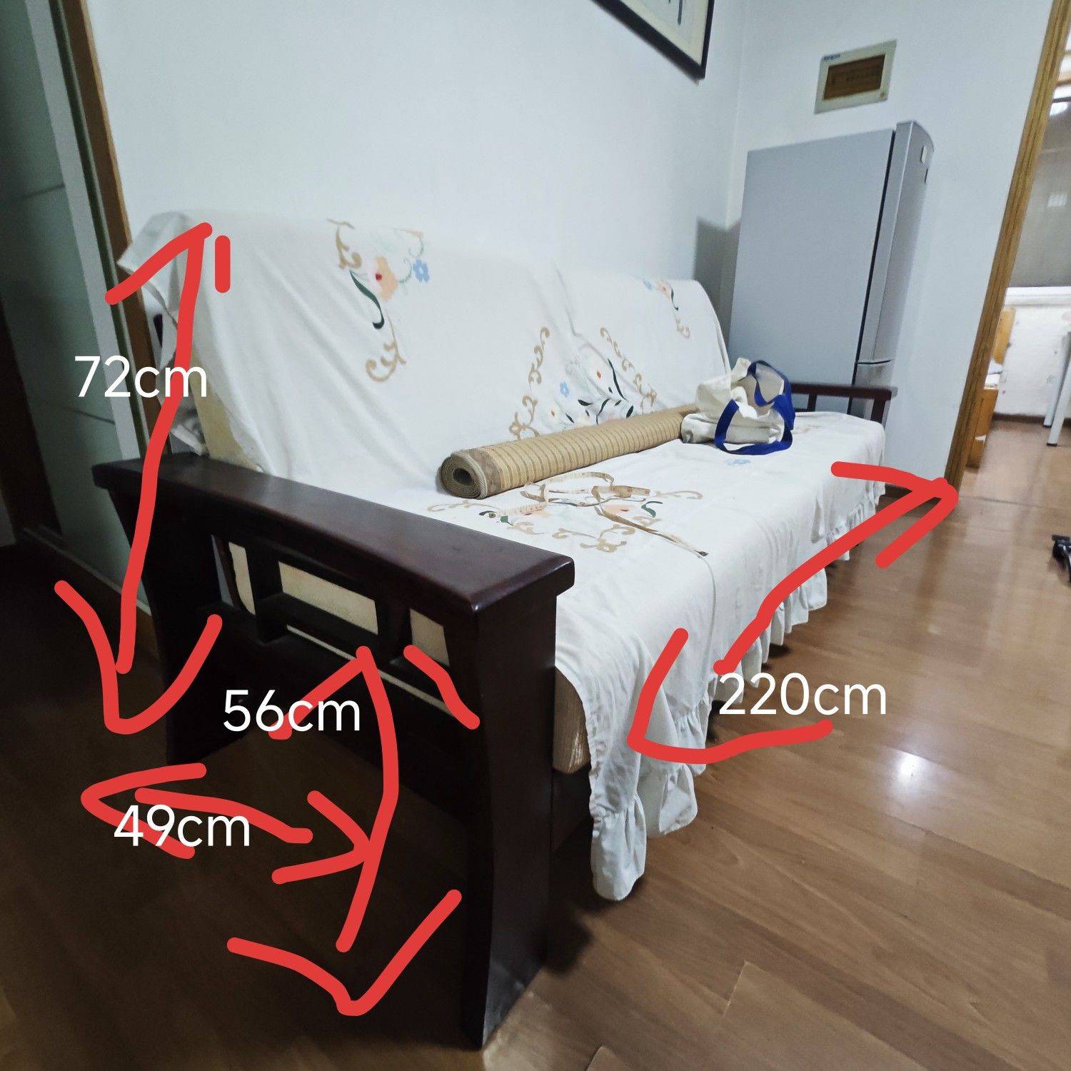  沙发尺寸 220*50*72纯实木沙
