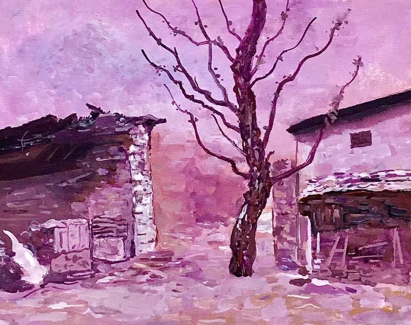 出闲置 。风景写意油画，有内框100元