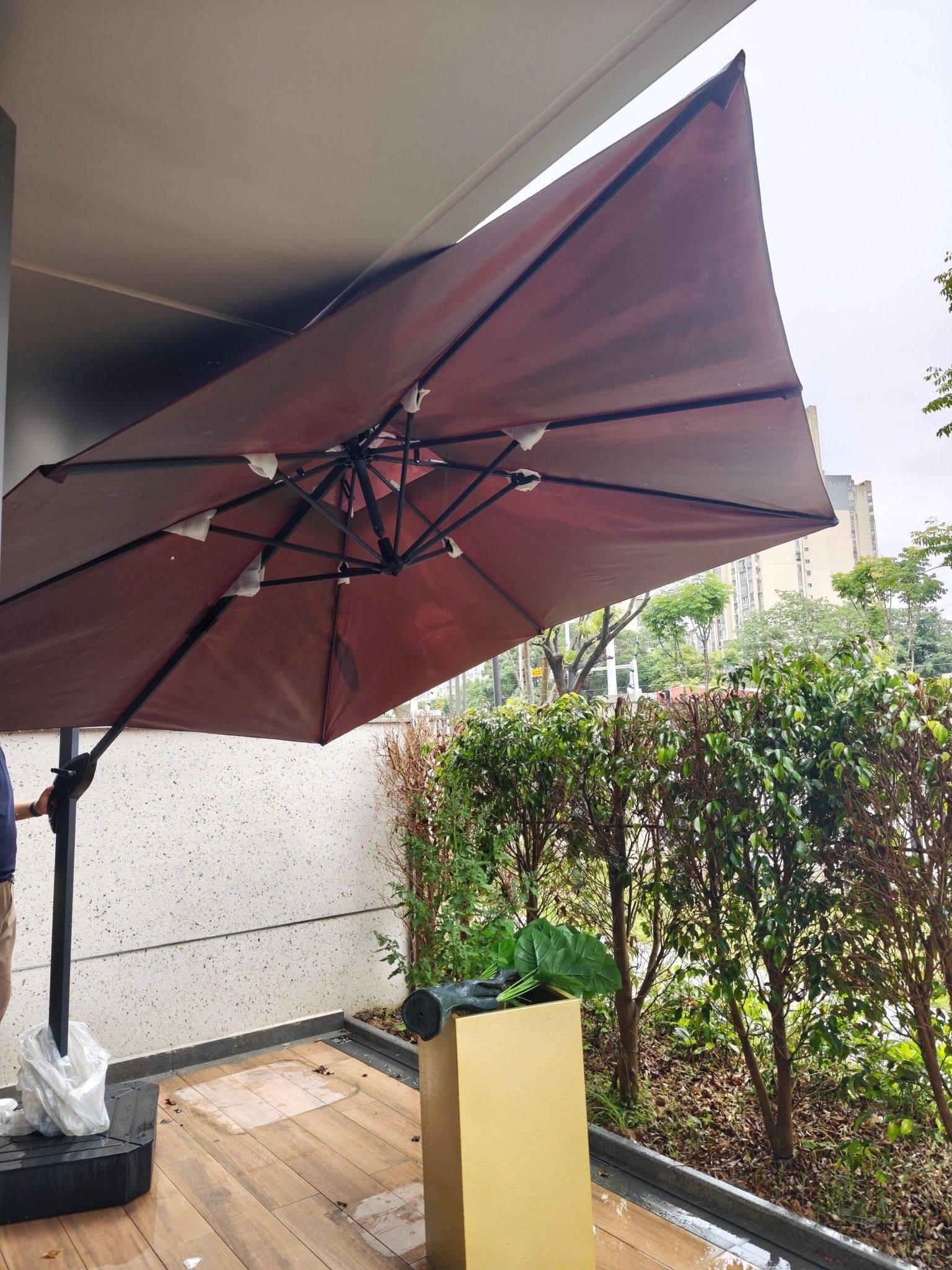小院子大伞 我心爱的小角落  遮阳伞