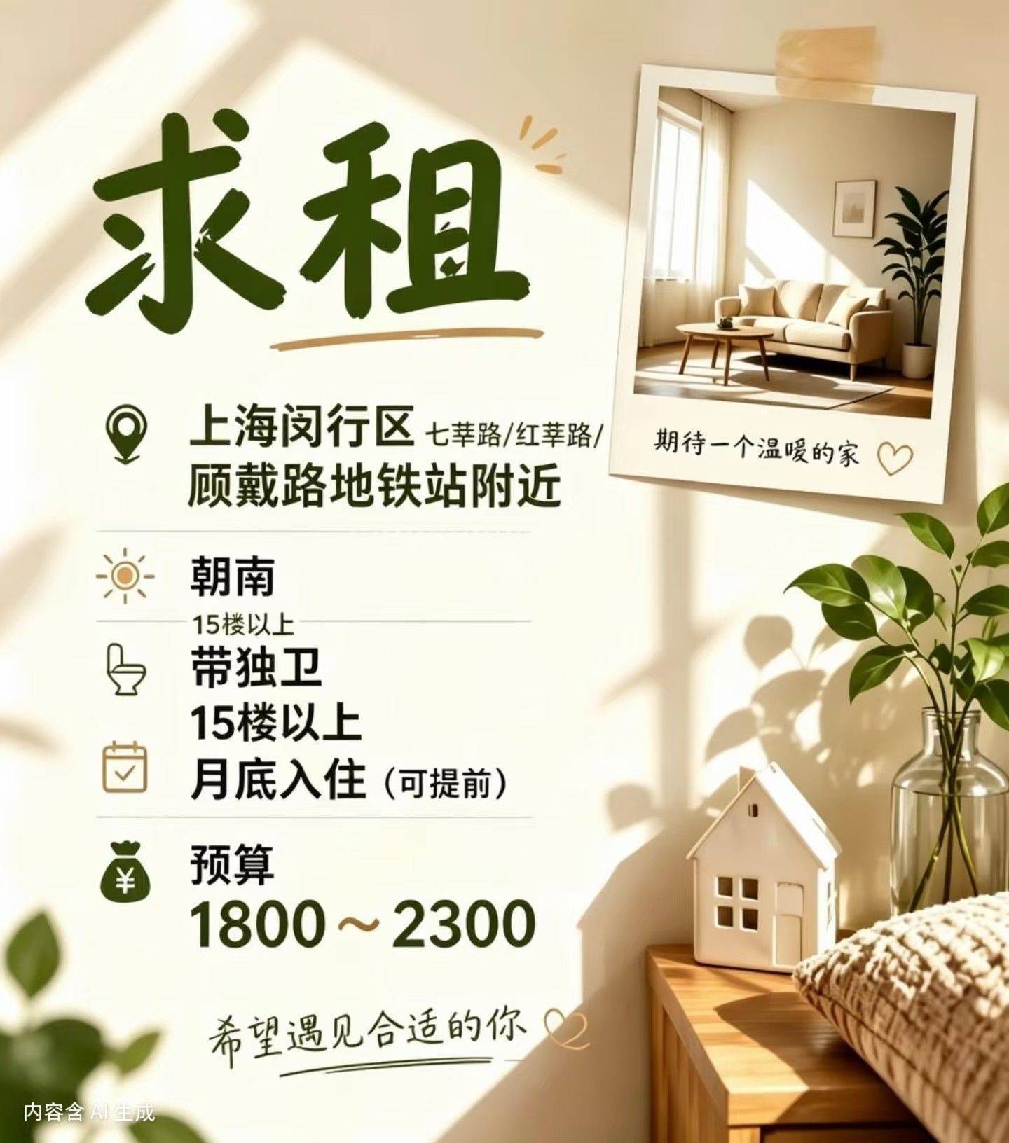 12号线西段个人真实租房