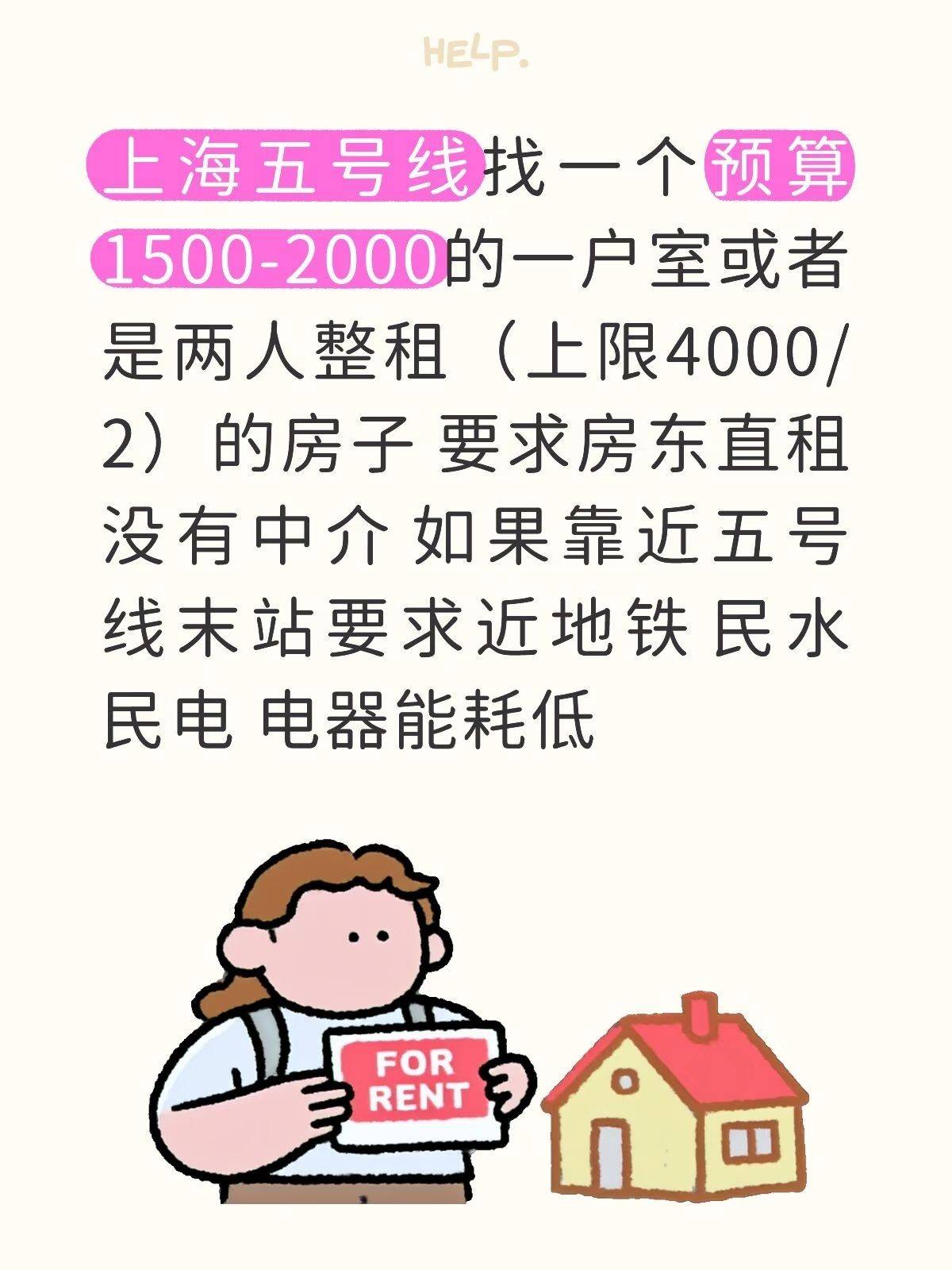 找个一个人预算2000左右的合租室友